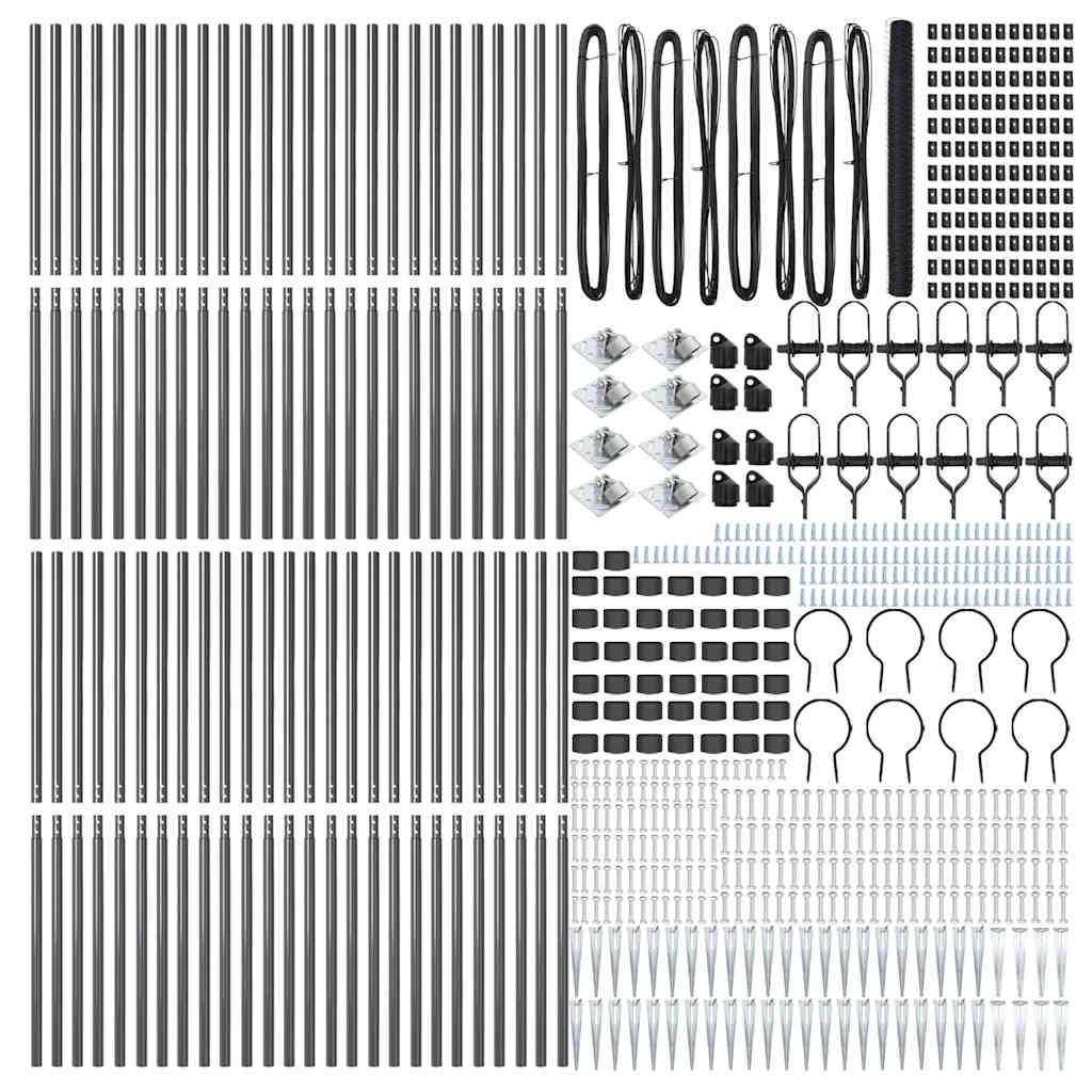 Afrasteringspaal Grijs 100 x 1,5 m (36 mm gaas) Staal en PVC is nu te koop bij PeponiXL, paradijselijk wonen!