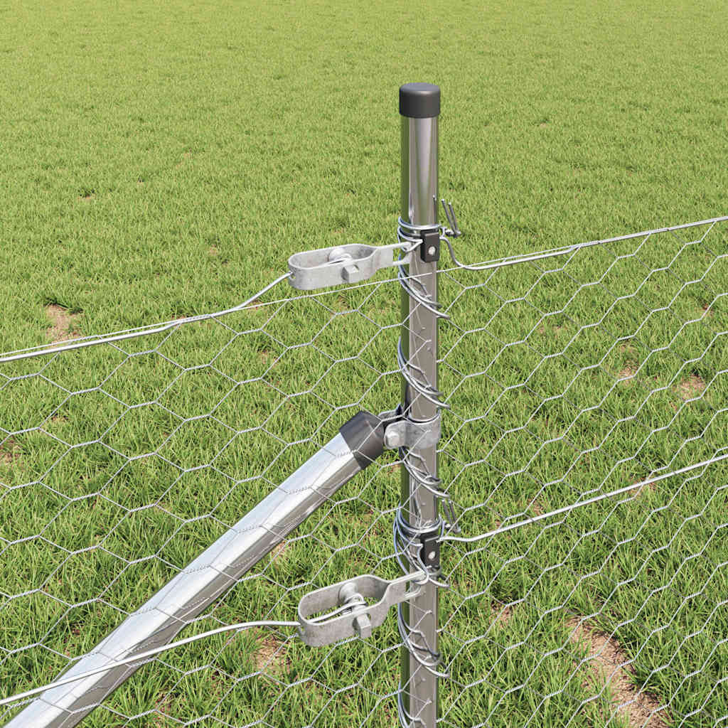 Afrasteringspaal Zilver 10 x 0,4 m (36 mm gaas) Staal is nu te koop bij PeponiXL, paradijselijk wonen!