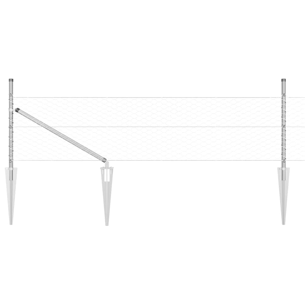 Afrasteringspaal Zilver 10 x 0,4 m (36 mm gaas) Staal is nu te koop bij PeponiXL, paradijselijk wonen!