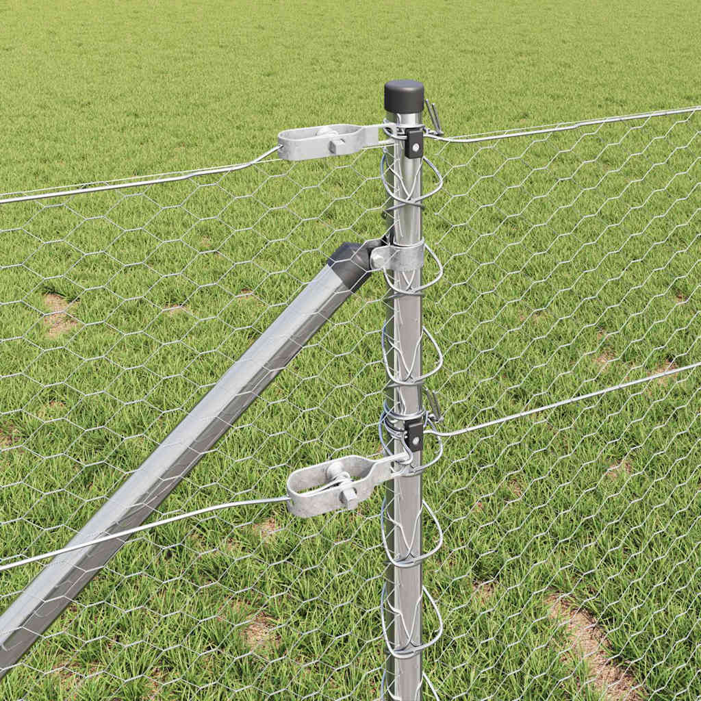 Afrasteringspaal Zilver 10 x 0,6 m (25 mm gaas) Staal is nu te koop bij PeponiXL, paradijselijk wonen!