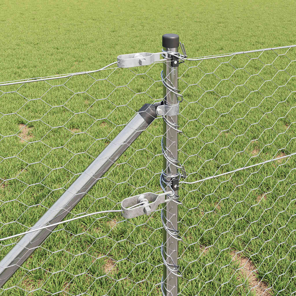 Afrasteringspaal Zilver 10 x 0,6 m (36 mm gaas) Staal is nu te koop bij PeponiXL, paradijselijk wonen!