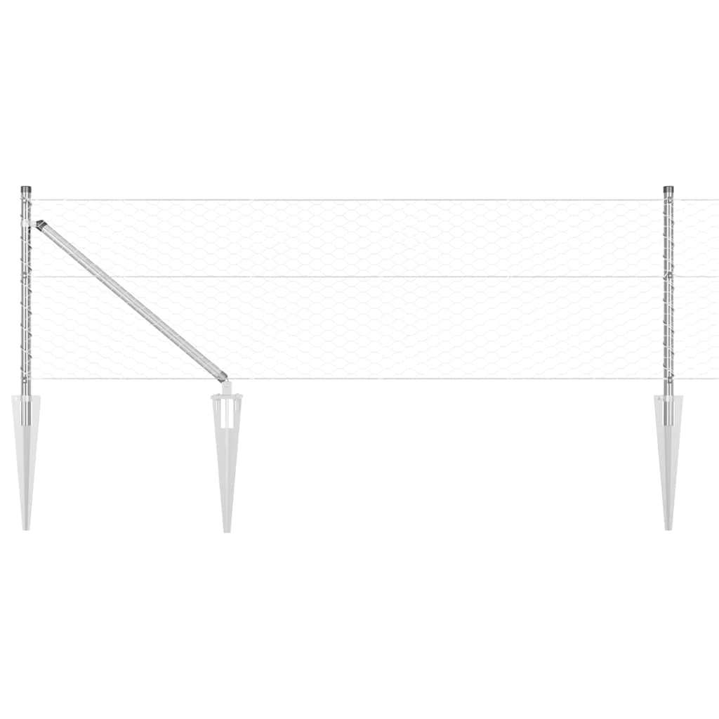 Afrasteringspaal Zilver 10 x 0,6 m (36 mm gaas) Staal is nu te koop bij PeponiXL, paradijselijk wonen!