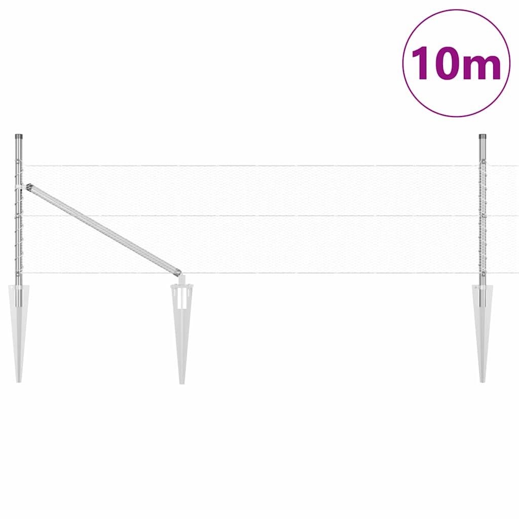 Afrasteringspaal Zilver 10 x 0,8 m (13 mm gaas) Staal is nu te koop bij PeponiXL, paradijselijk wonen!