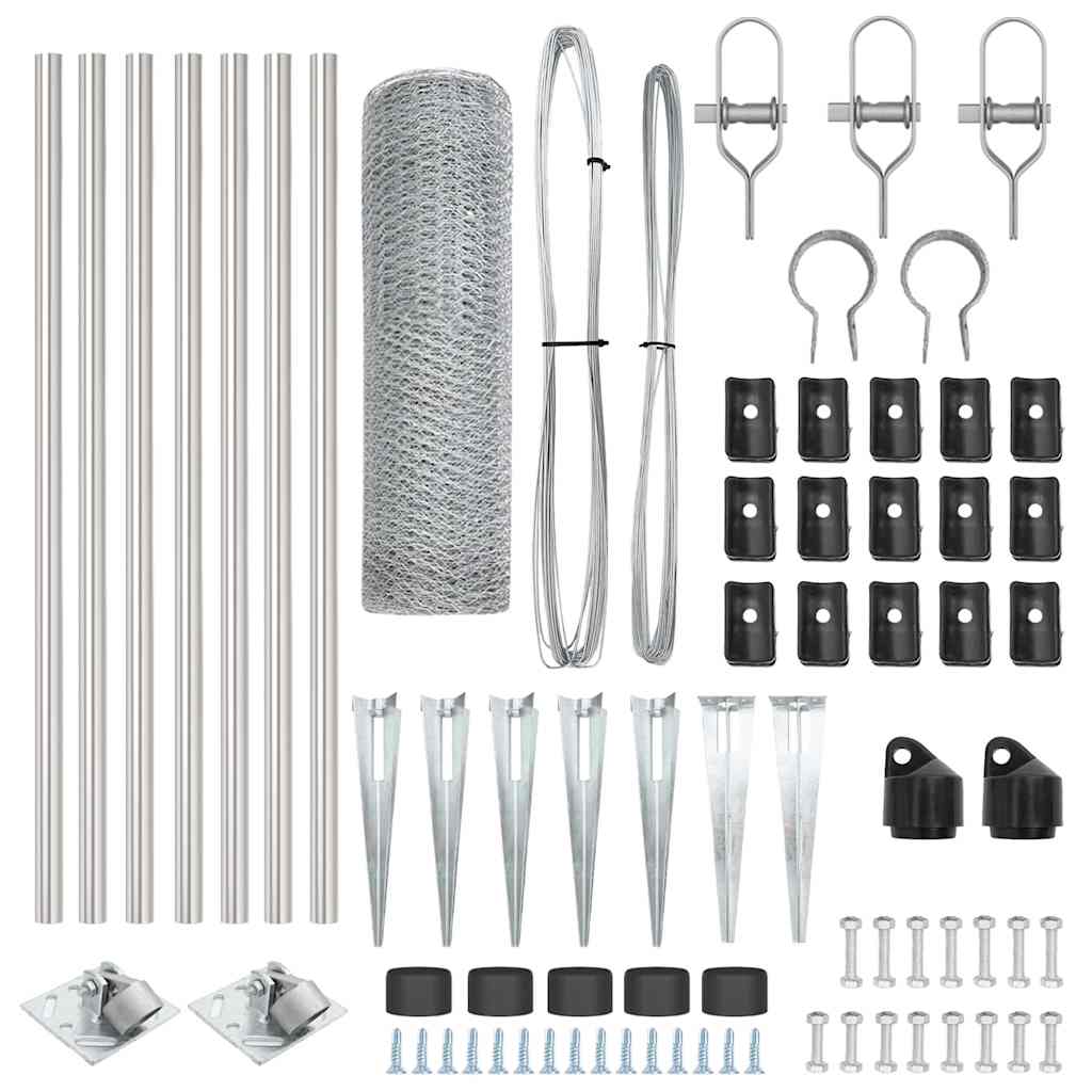 Afrasteringspaal Zilver 10 x 1 m (13 mm gaas) Staal is nu te koop bij PeponiXL, paradijselijk wonen!