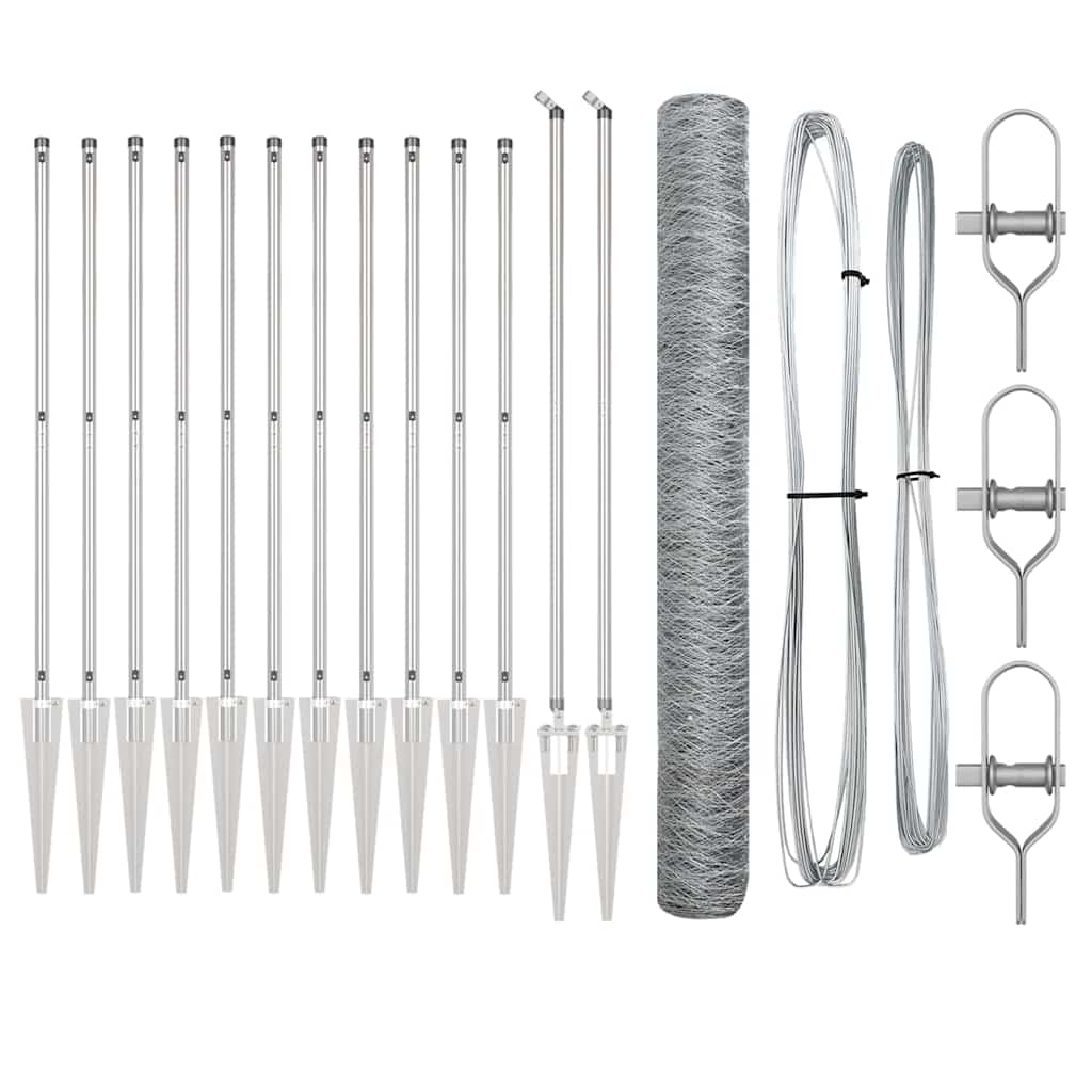 Afrasteringspaal Zilver 10 x 1,2 m (36 mm gaas) Staal is nu te koop bij PeponiXL, paradijselijk wonen!