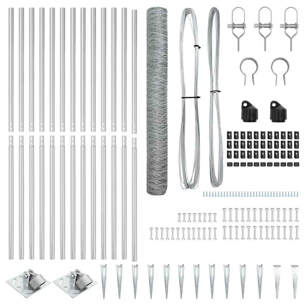 Afrasteringspaal Zilver 10 x 1,4 m (36 mm gaas) Staal is nu te koop bij PeponiXL, paradijselijk wonen!