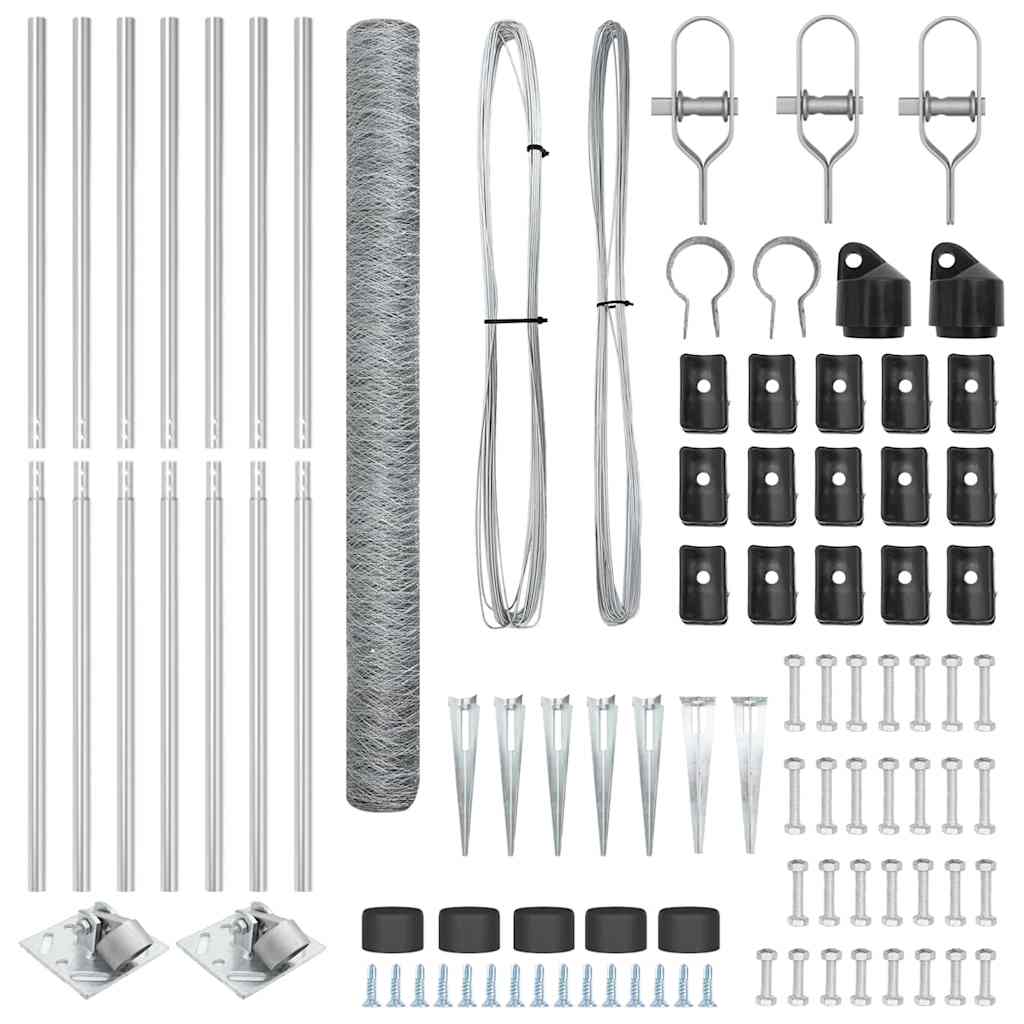 Afrasteringspaal Zilver 10 x 1,5 m (36 mm gaas) Staal is nu te koop bij PeponiXL, paradijselijk wonen!