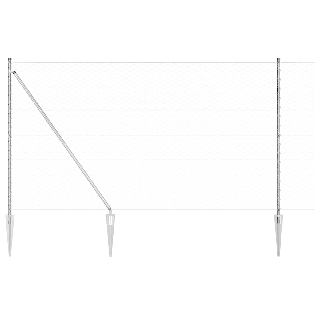 Afrasteringspaal Zilver 10 x 1,5 m (50 mm gaas) Staal is nu te koop bij PeponiXL, paradijselijk wonen!