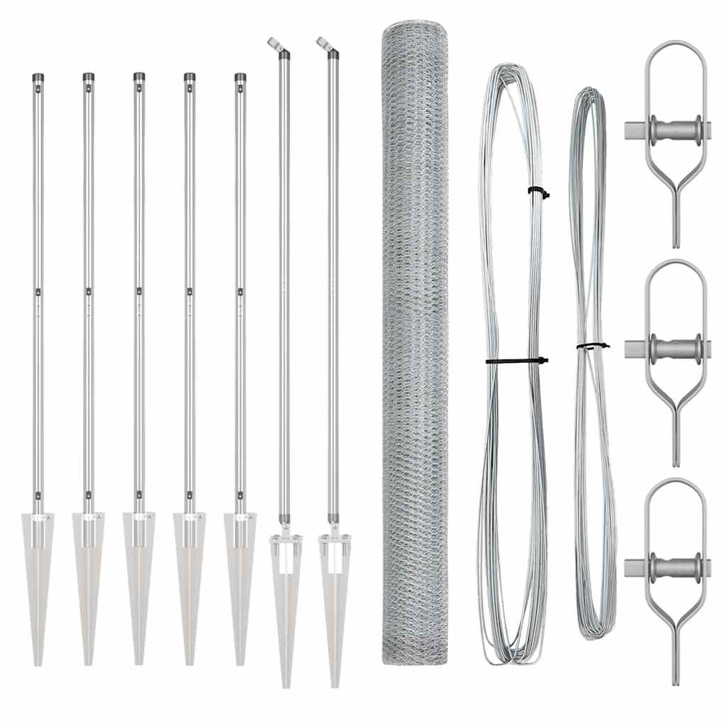 Afrasteringspaal Zilver 10 x 1,6 m (13 mm gaas) Staal is nu te koop bij PeponiXL, paradijselijk wonen!