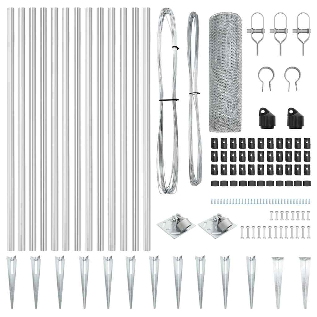 Afrasteringspaal Zilver 25 x 0,6 m (13 mm gaas) Staal is nu te koop bij PeponiXL, paradijselijk wonen!
