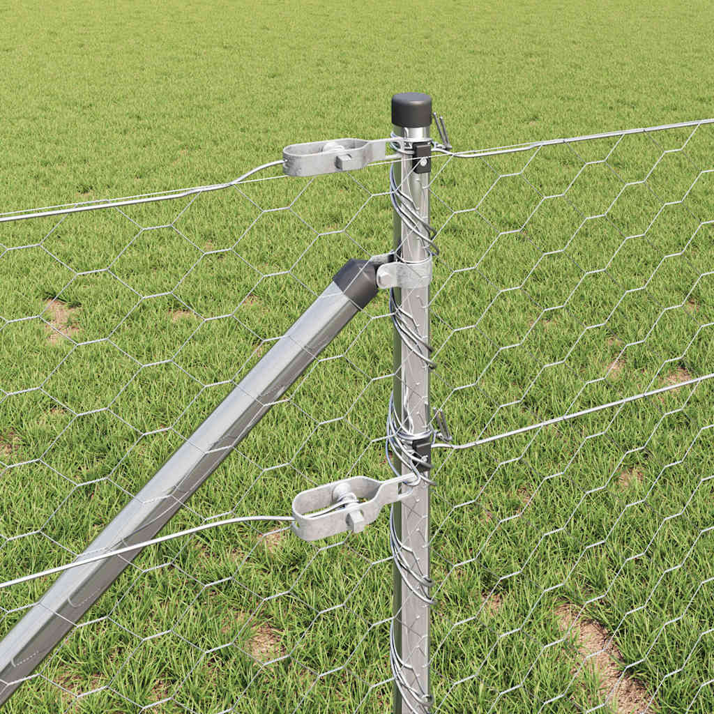 Afrasteringspaal Zilver 25 x 0,6 m (50 mm gaas) Staal is nu te koop bij PeponiXL, paradijselijk wonen!