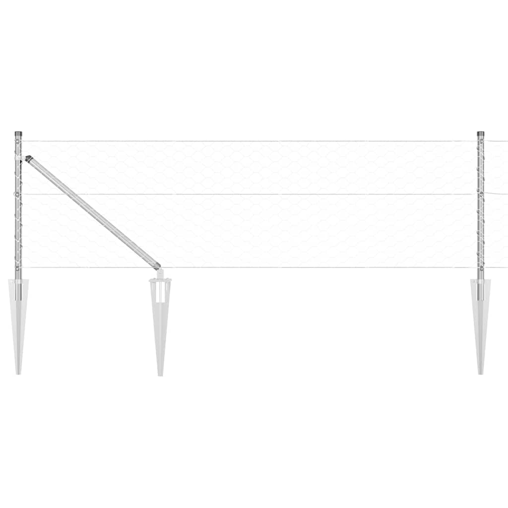 Afrasteringspaal Zilver 25 x 0,6 m (50 mm gaas) Staal is nu te koop bij PeponiXL, paradijselijk wonen!