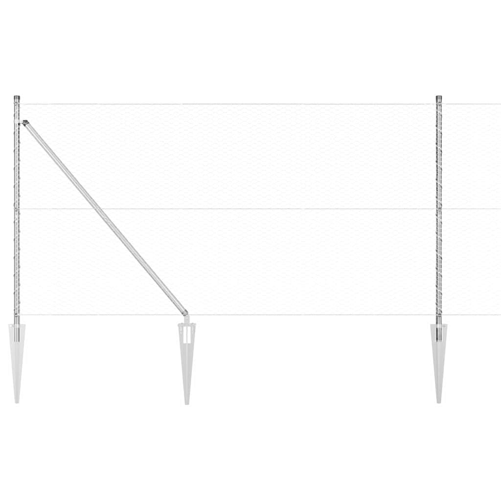 Afrasteringspaal Zilver 25 x 1,2 m (25 mm gaas) Staal is nu te koop bij PeponiXL, paradijselijk wonen!