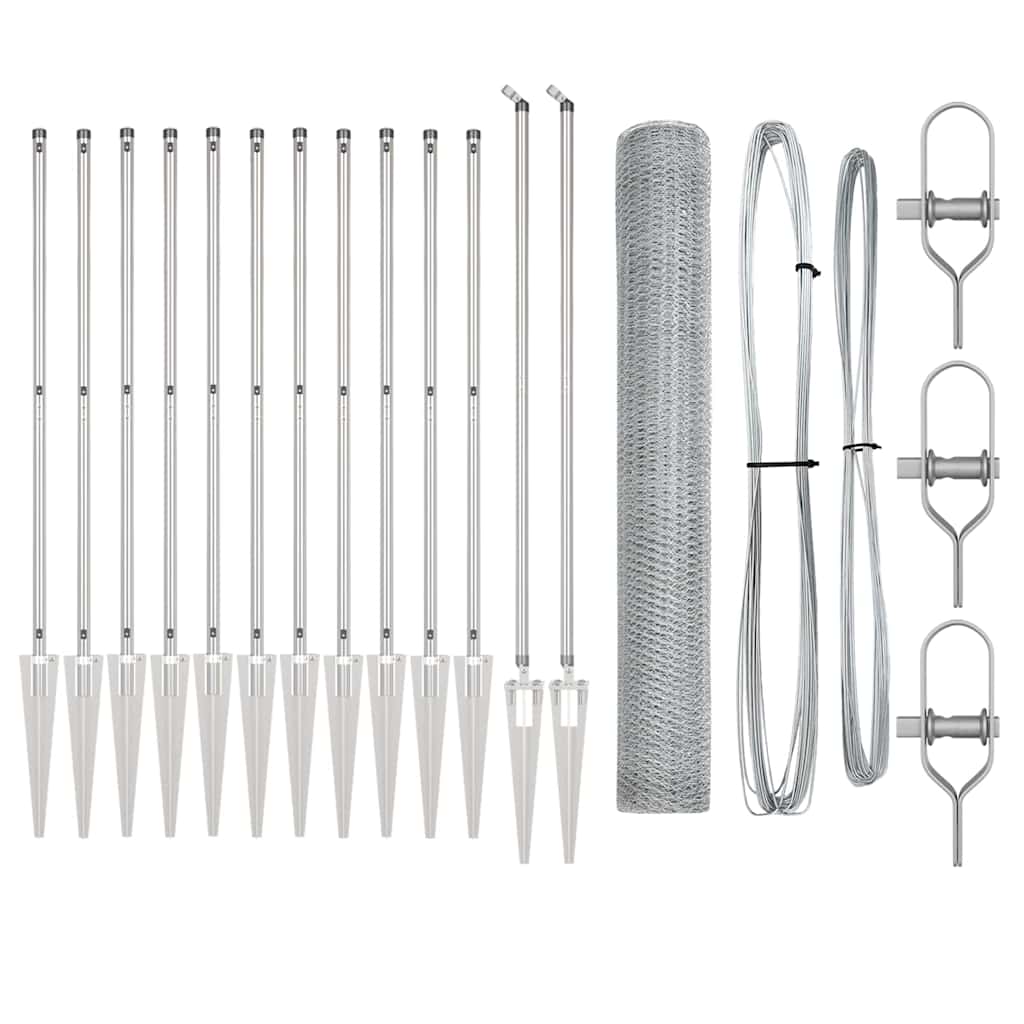 Afrasteringspaal Zilver 25 x 1,2 m (25 mm gaas) Staal is nu te koop bij PeponiXL, paradijselijk wonen!