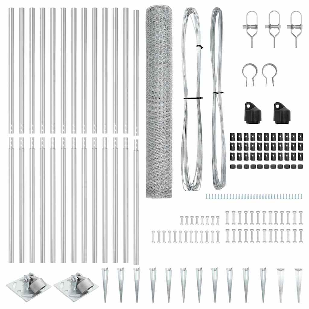 Afrasteringspaal Zilver 25 x 1,2 m (25 mm gaas) Staal is nu te koop bij PeponiXL, paradijselijk wonen!