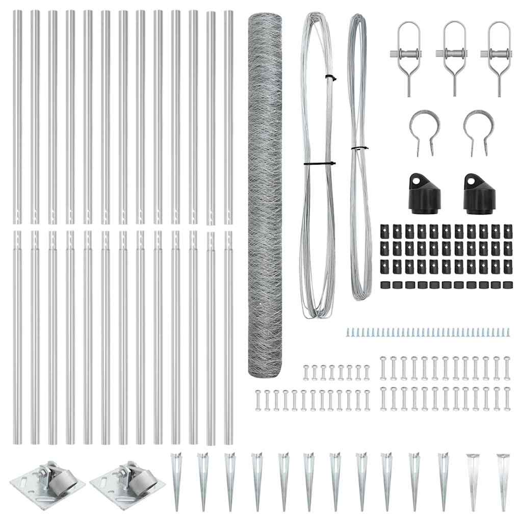 Afrasteringspaal Zilver 25 x 1,5 m (50 mm gaas) Staal is nu te koop bij PeponiXL, paradijselijk wonen!