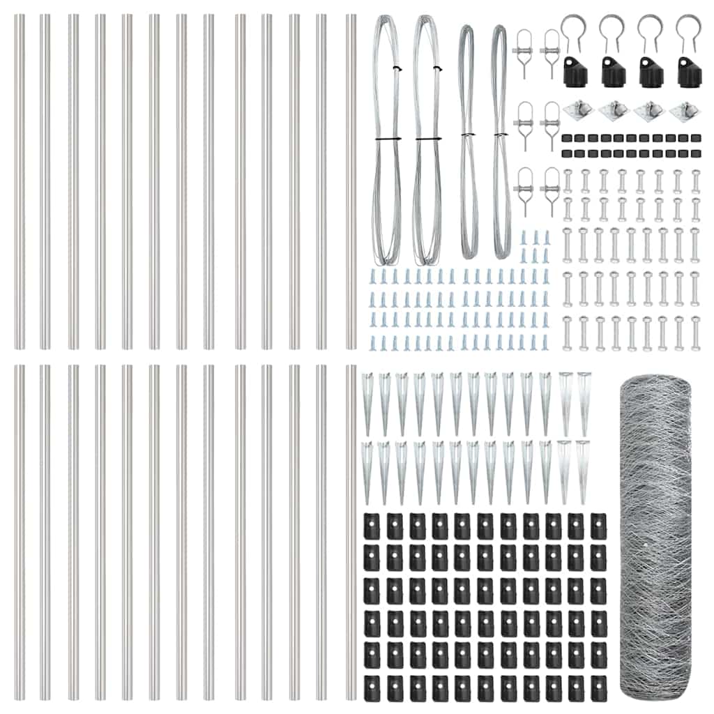 Afrasteringspaal Zilver 50 x 0,5 m (50 mm gaas) Staal is nu te koop bij PeponiXL, paradijselijk wonen!