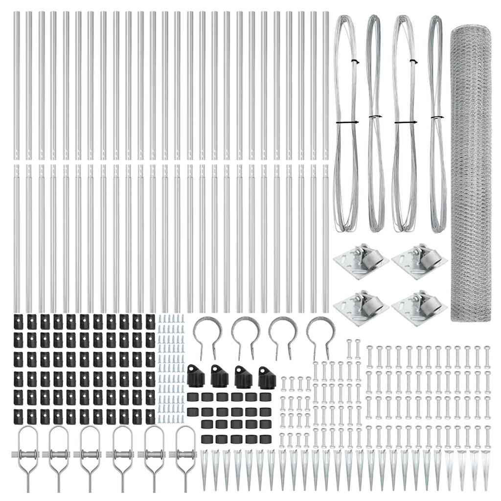 Afrasteringspaal Zilver 50 x 1,2 m (13 mm gaas) Staal is nu te koop bij PeponiXL, paradijselijk wonen!