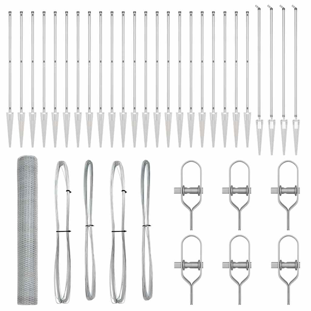 Afrasteringspaal Zilver 50 x 1,4 m (13 mm gaas) Staal is nu te koop bij PeponiXL, paradijselijk wonen!