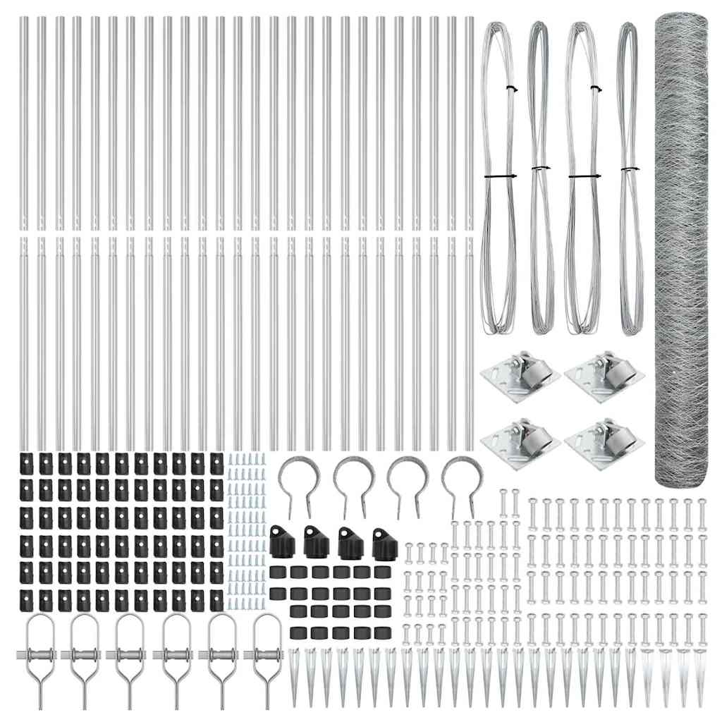 Afrasteringspaal Zilver 50 x 1,4 m (36 mm gaas) Staal is nu te koop bij PeponiXL, paradijselijk wonen!