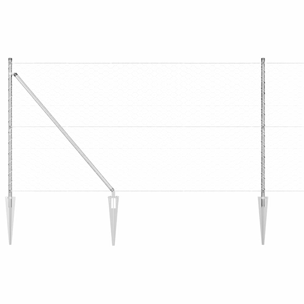 Afrasteringspaal Zilver 50 x 1,4 m (50 mm gaas) Staal is nu te koop bij PeponiXL, paradijselijk wonen!