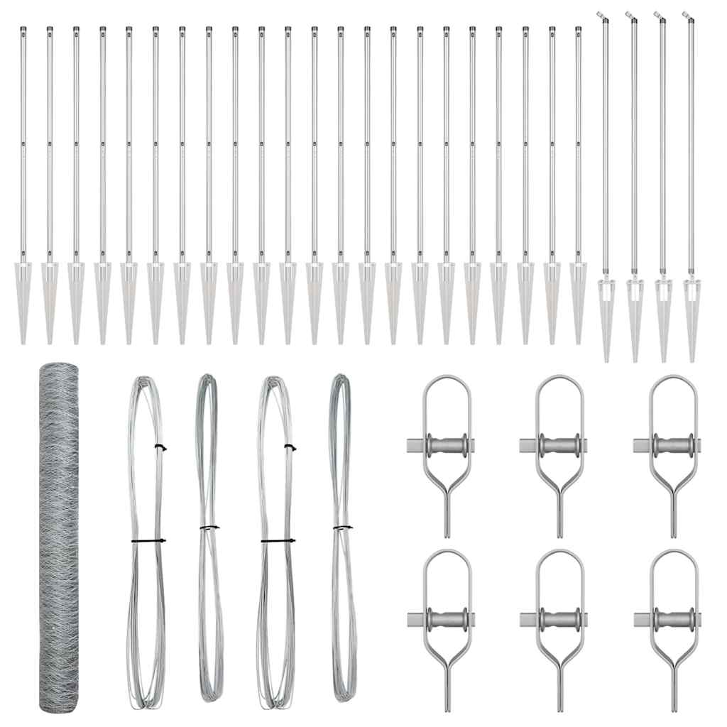 Afrasteringspaal Zilver 50 x 1,4 m (50 mm gaas) Staal is nu te koop bij PeponiXL, paradijselijk wonen!