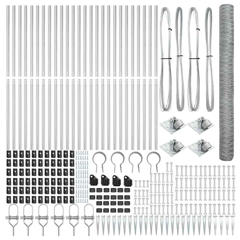 Afrasteringspaal Zilver 50 x 1,5 m (50 mm gaas) Staal is nu te koop bij PeponiXL, paradijselijk wonen!