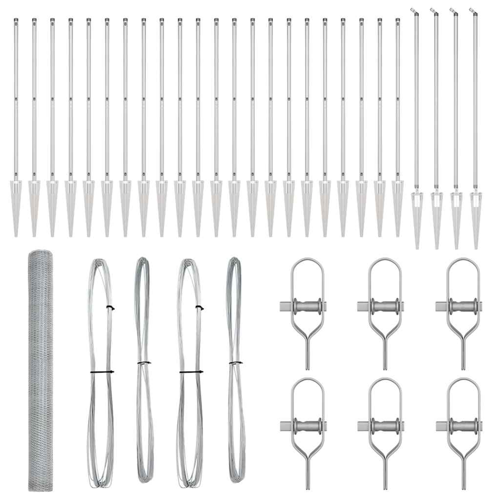 Afrasteringspaal Zilver 50 x 1,6 m (13 mm gaas) Staal is nu te koop bij PeponiXL, paradijselijk wonen!