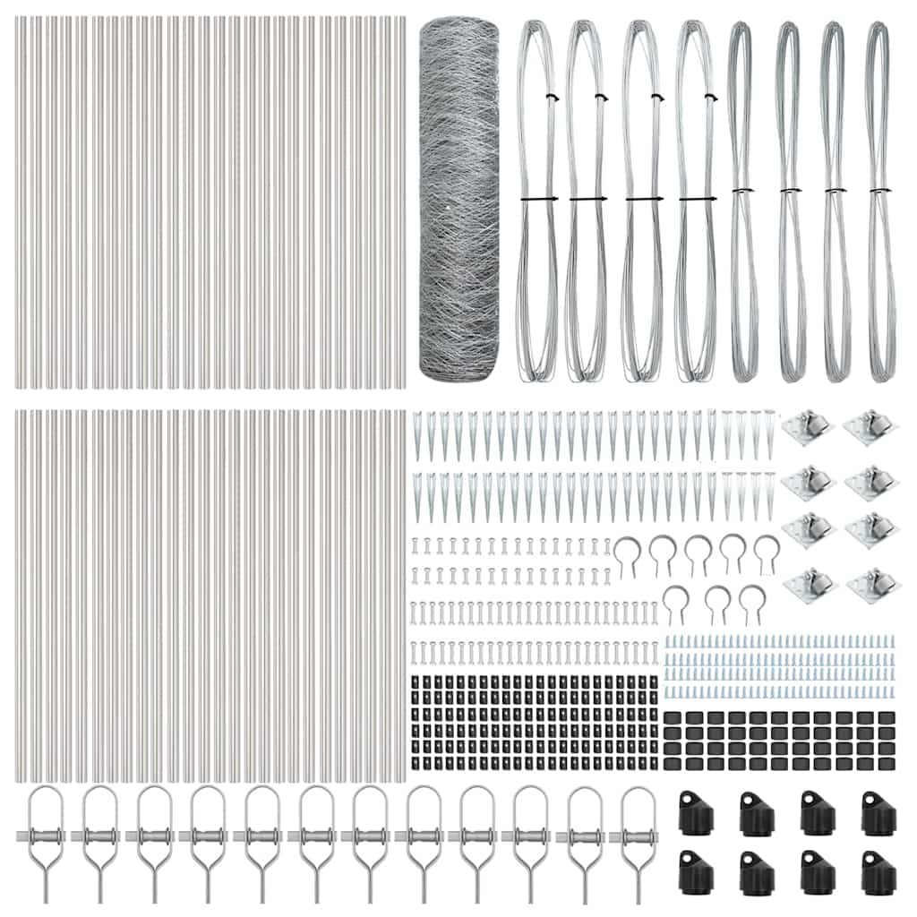 Afrasteringspaal Zilver 100 x 0,4 m (36 mm gaas) Staal is nu te koop bij PeponiXL, paradijselijk wonen!
