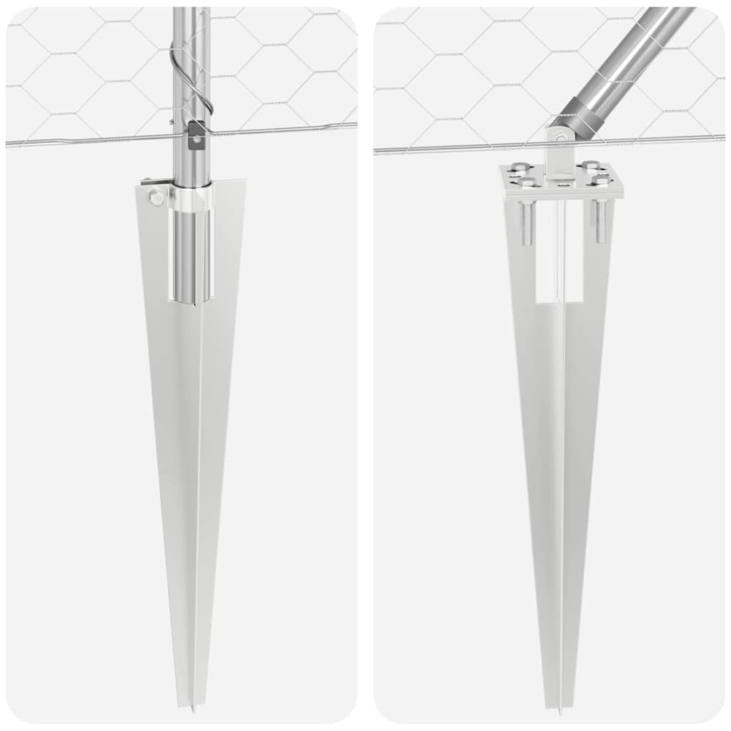 Afrasteringspaal Zilver 100 x 0,4 m (50 mm gaas) Staal is nu te koop bij PeponiXL, paradijselijk wonen!