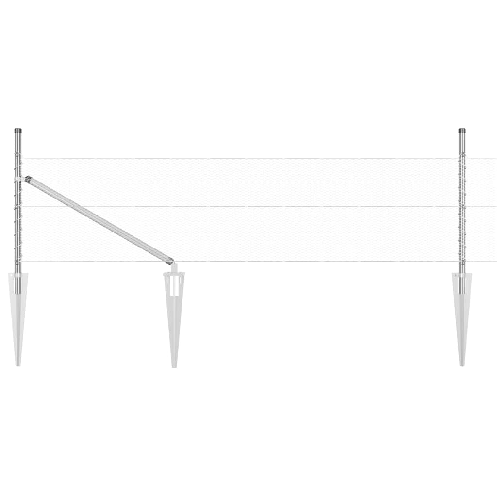 Afrasteringspaal Zilver 100 x 0,5 m (13 mm gaas) Staal is nu te koop bij PeponiXL, paradijselijk wonen!