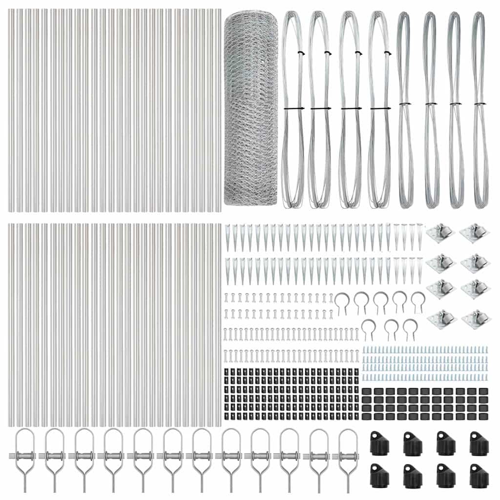 Afrasteringspaal Zilver 100 x 0,5 m (25 mm gaas) Staal is nu te koop bij PeponiXL, paradijselijk wonen!