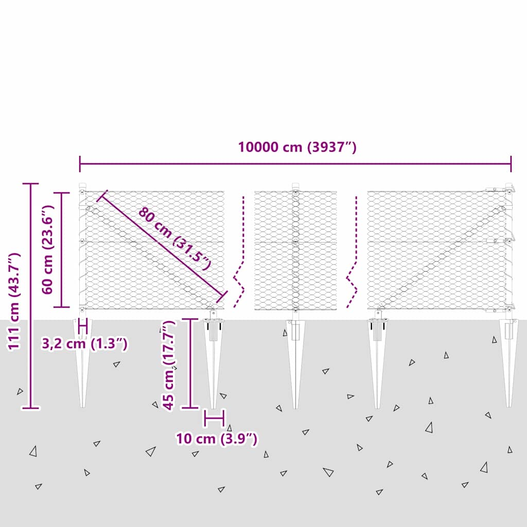 Afrasteringspaal Zilverkleurig is nu te koop bij PeponiXL, paradijselijk wonen!
