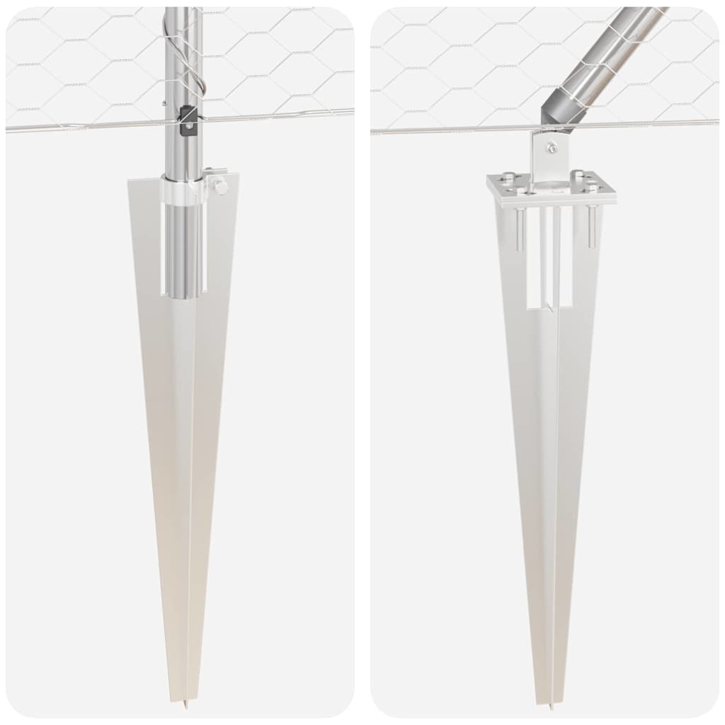 Afrasteringspaal Zilver 100 x 0,8 m (36 mm gaas) Staal is nu te koop bij PeponiXL, paradijselijk wonen!