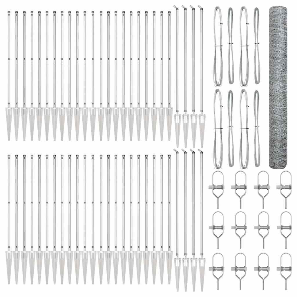 Afrasteringspaal Zilver 100 x 1,2 m (36 mm gaas) Staal is nu te koop bij PeponiXL, paradijselijk wonen!