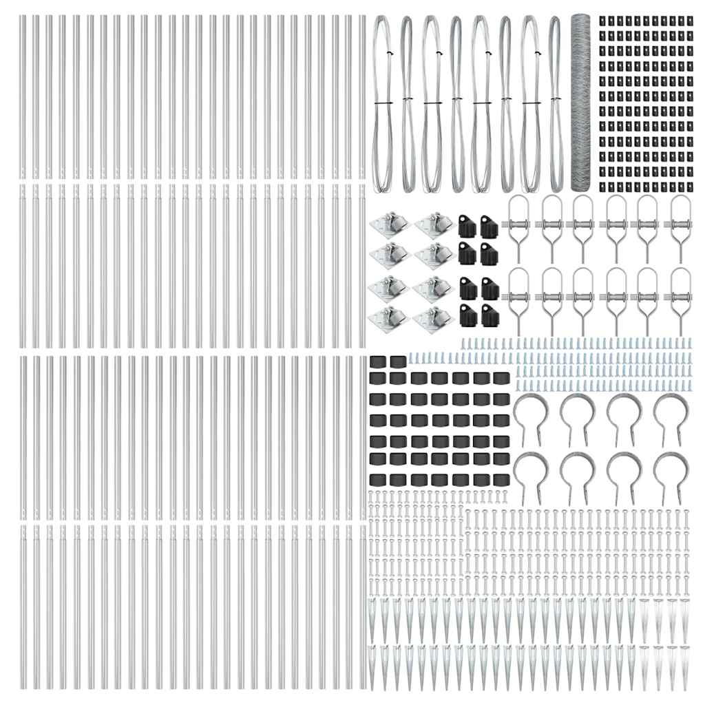 Afrasteringspaal Zilver 100 x 1,2 m (36 mm gaas) Staal is nu te koop bij PeponiXL, paradijselijk wonen!