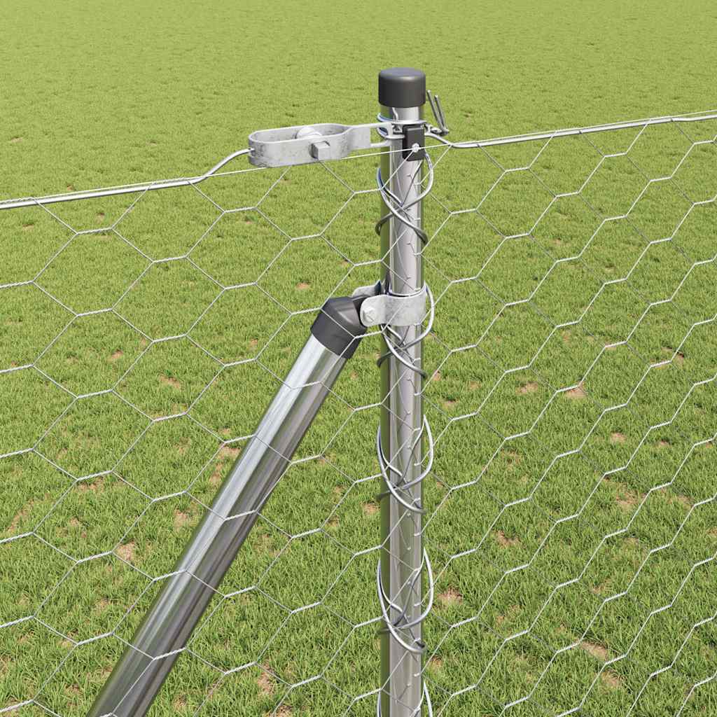 Afrasteringspaal Zilver 100 x 1,5 m (50 mm gaas) Staal is nu te koop bij PeponiXL, paradijselijk wonen!