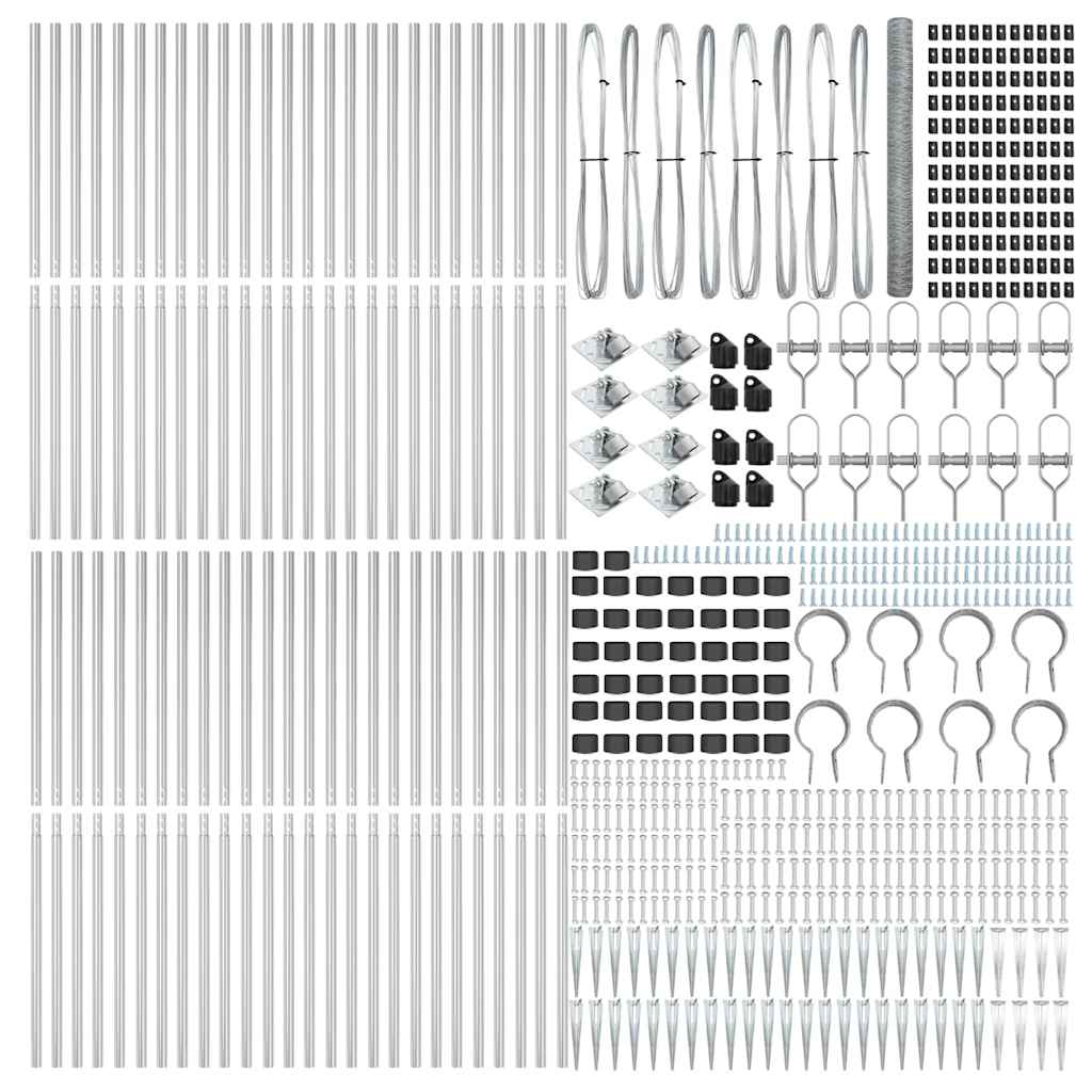Afrasteringspaal Zilver 100 x 1,5 m (50 mm gaas) Staal is nu te koop bij PeponiXL, paradijselijk wonen!