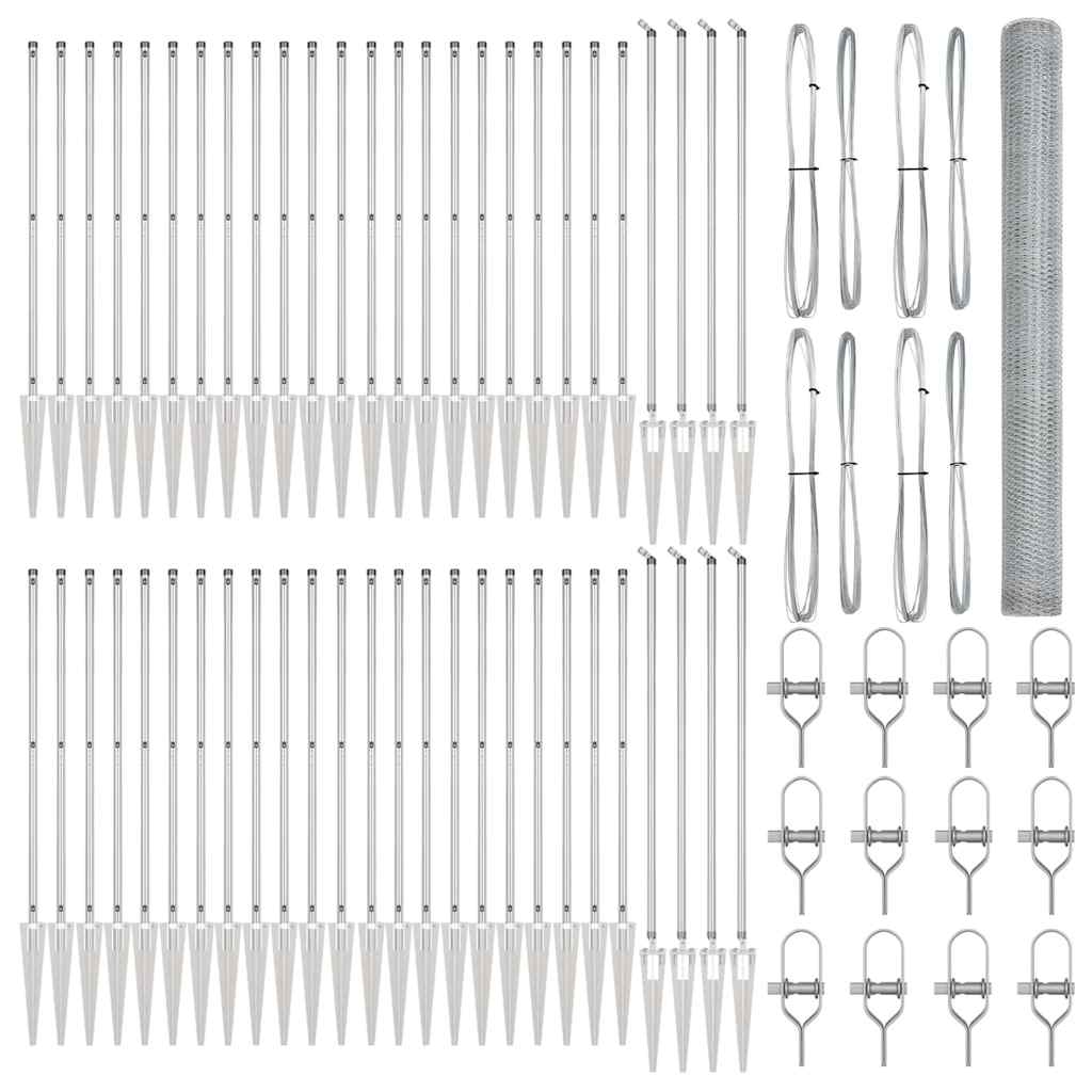 Afrasteringspaal Zilver 100 x 1,6 m (25 mm gaas) Staal is nu te koop bij PeponiXL, paradijselijk wonen!