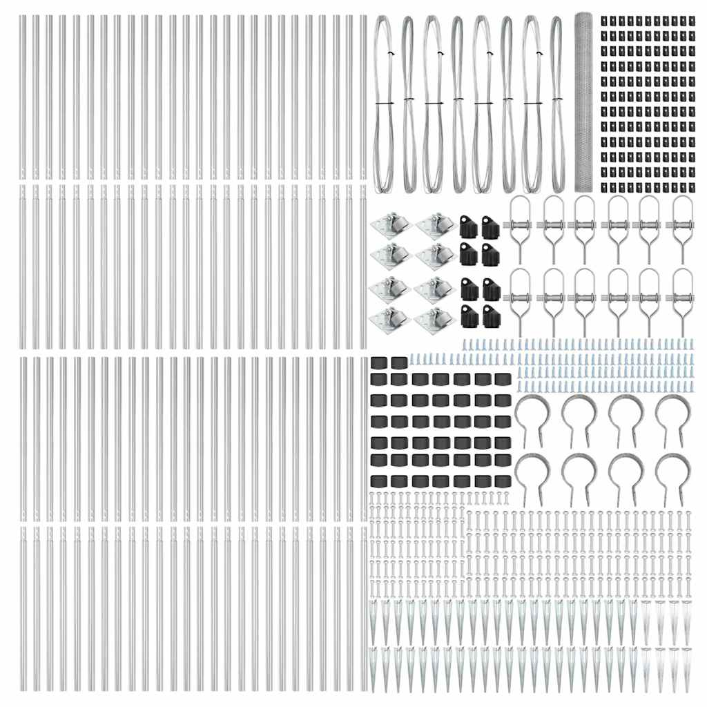 Afrasteringspaal Zilver 100 x 1,6 m (25 mm gaas) Staal is nu te koop bij PeponiXL, paradijselijk wonen!