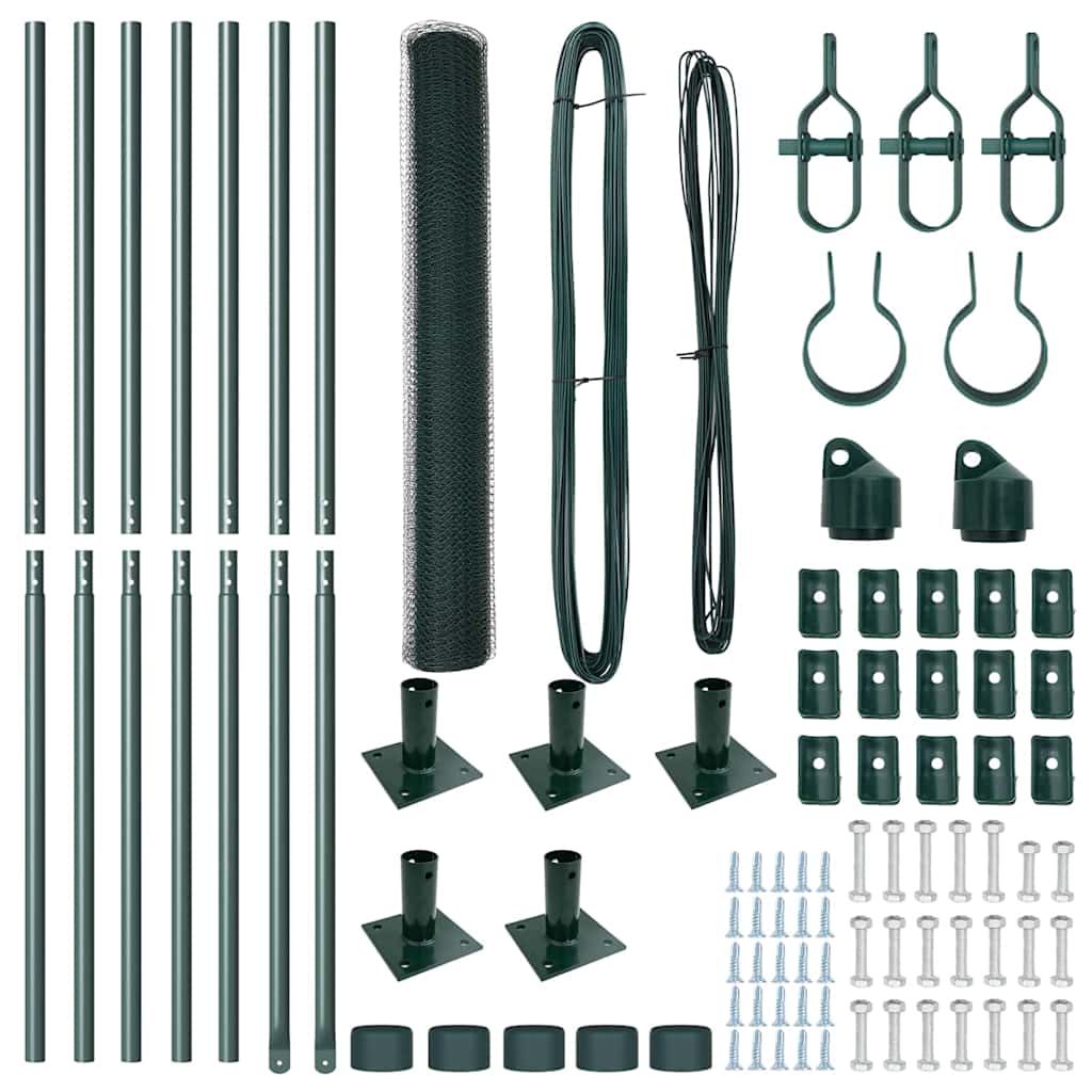 Afrasteringspaal Groen 10 x 0,8 m (25 mm gaas) Staal en PVC is nu te koop bij PeponiXL, paradijselijk wonen!