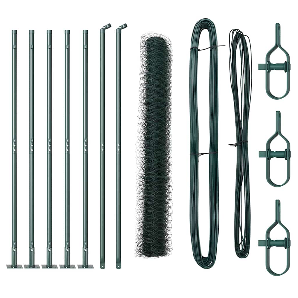 Afrasteringspaal Groen 10 x 1,2 m (50 mm gaas) Staal en PVC is nu te koop bij PeponiXL, paradijselijk wonen!