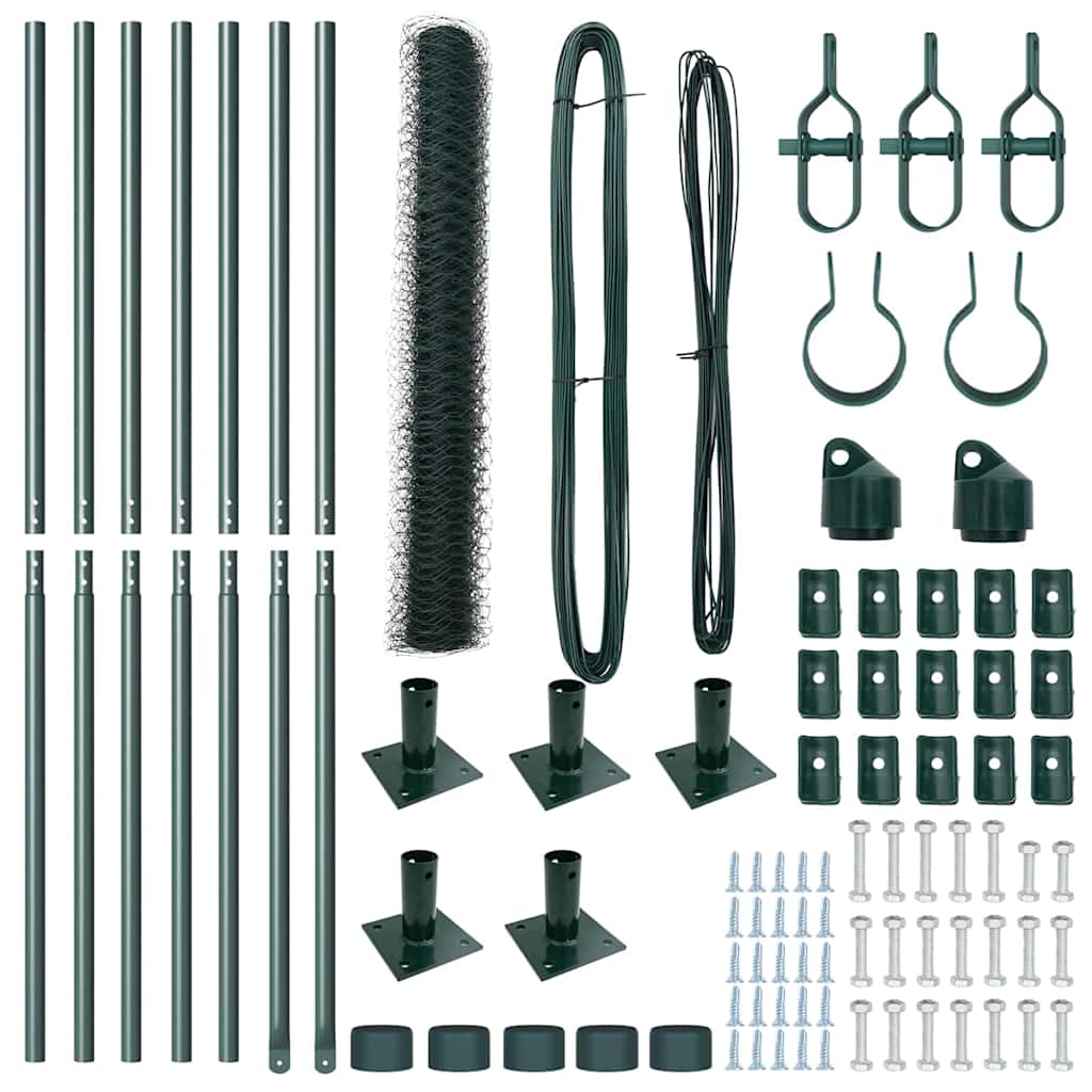 Afrasteringspaal Groen 10 x 1,2 m (50 mm gaas) Staal en PVC is nu te koop bij PeponiXL, paradijselijk wonen!