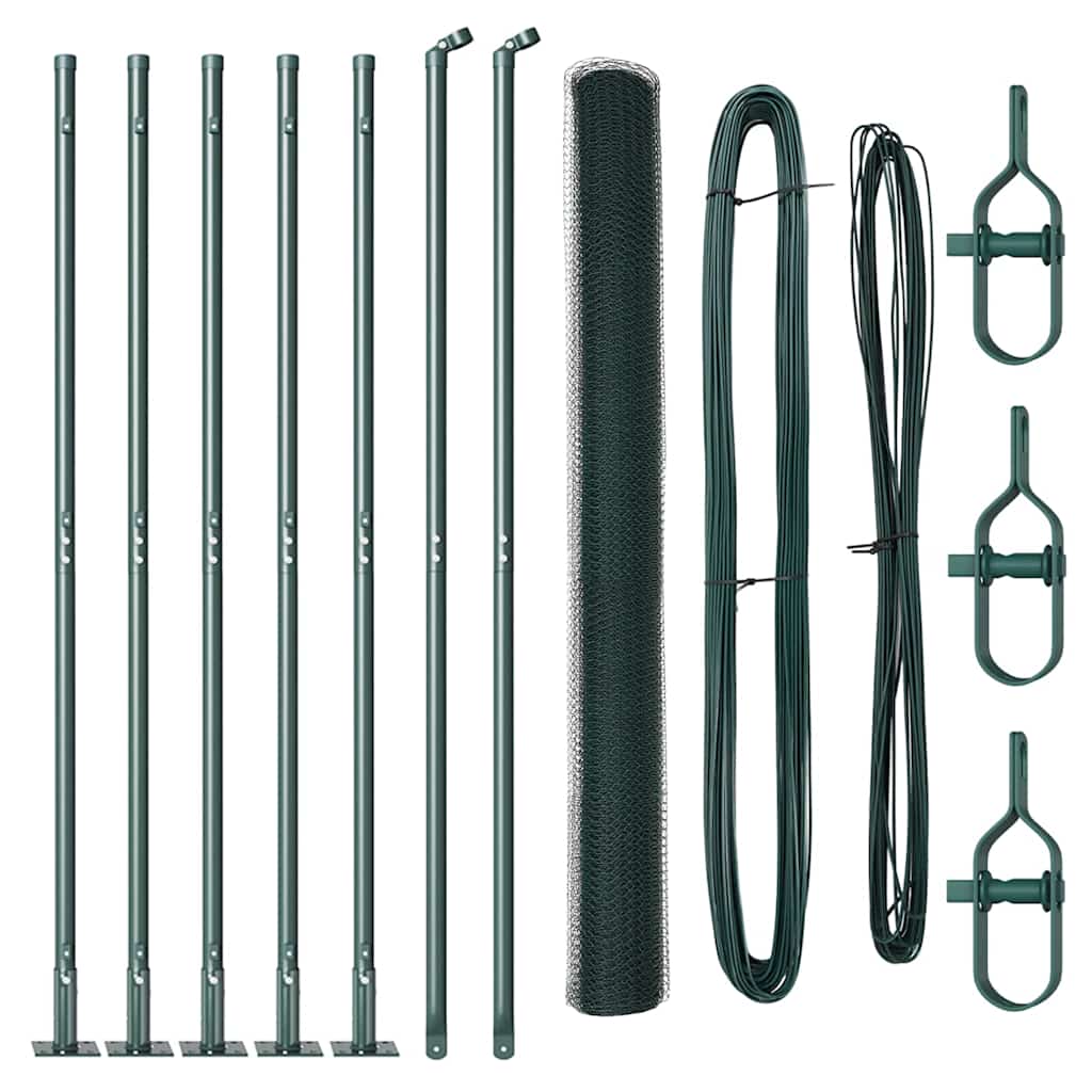 Afrasteringspaal Groen 10 x 1,5 m (25 mm gaas) Staal en PVC is nu te koop bij PeponiXL, paradijselijk wonen!