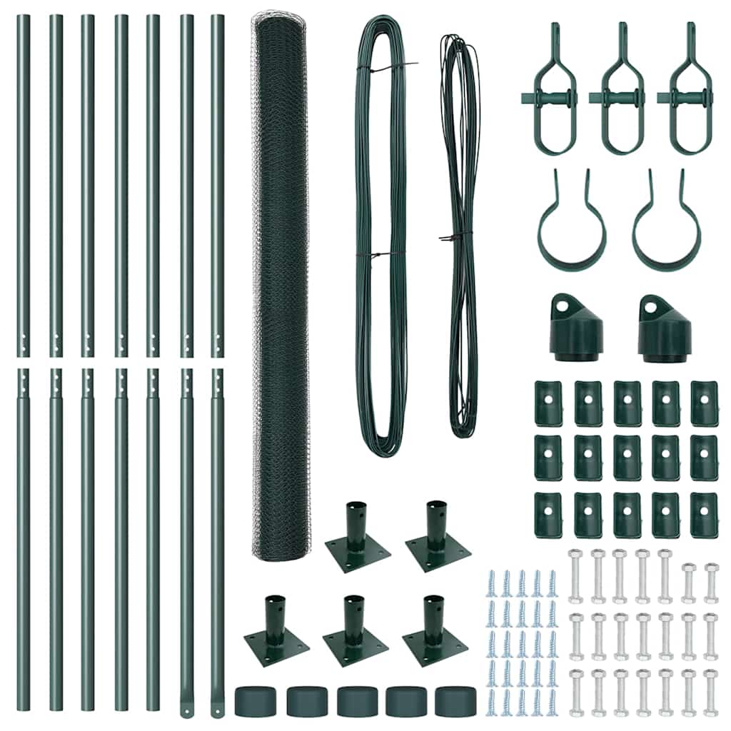 Afrasteringspaal Groen 10 x 1,5 m (25 mm gaas) Staal en PVC is nu te koop bij PeponiXL, paradijselijk wonen!