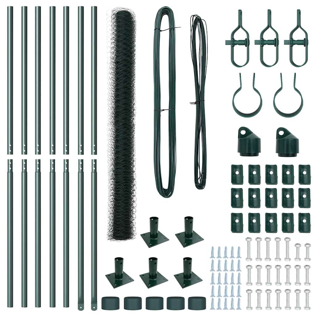 Afrasteringspaal Groen 10 x 1,5 m (36 mm gaas) Staal en PVC is nu te koop bij PeponiXL, paradijselijk wonen!