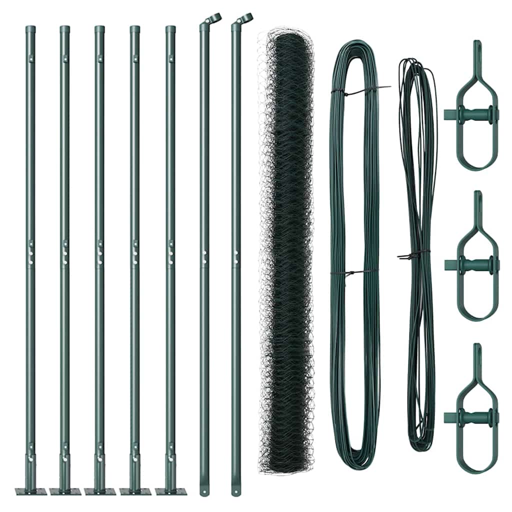 Afrasteringspaal Groen 10 x 1,6 m (36 mm gaas) Staal en PVC is nu te koop bij PeponiXL, paradijselijk wonen!
