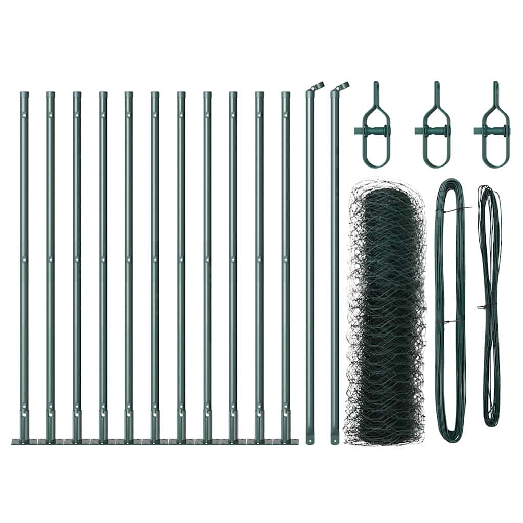 Afrasteringspaal Groen 25 x 0,4 m (36 mm gaas) Staal en PVC is nu te koop bij PeponiXL, paradijselijk wonen!