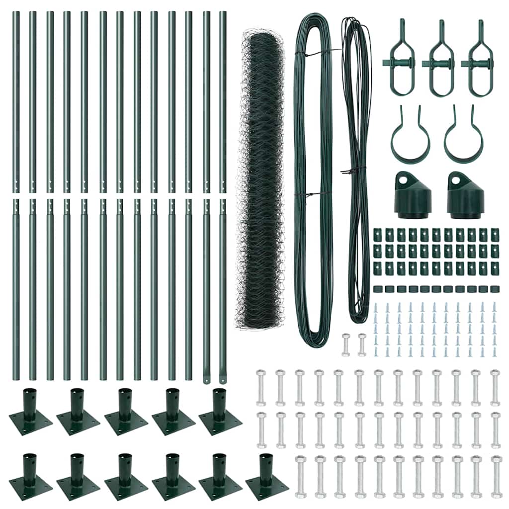 Afrasteringspaal Groen 25 x 0,8 m (36 mm gaas) Staal en PVC is nu te koop bij PeponiXL, paradijselijk wonen!