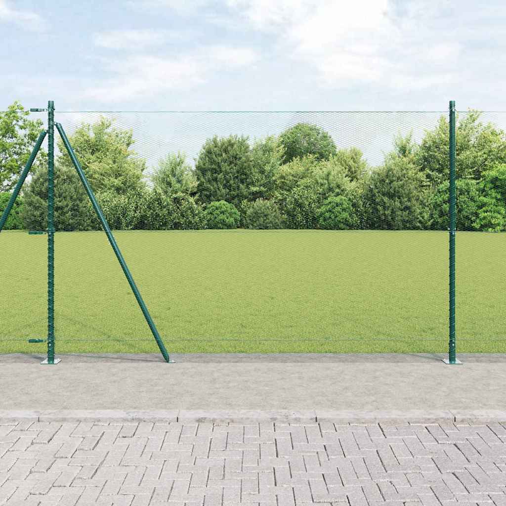 Afrasteringspaal Groen 25 x 1,4 m (13 mm gaas) Staal en PVC is nu te koop bij PeponiXL, paradijselijk wonen!